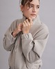 kurtki damskie 100% wełniana Kurtka bomber Aspen look melanżowy beż z wąskim rękawem 7