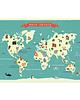 obrazy i plakaty do pokoju dziecięcego Mapa świata dla dzieci, zwierzęta, A3 1