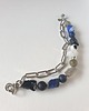 bransoletki z kamieni naturalnych Bransoletka RAW z grubym łańcuchem, lapis lazuli, czarny turmalin 1