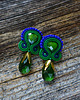 kolczyki soutache Zieleń i granat- kolczyki soutache z kryształkami 3