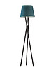 lampy podłogowe Drewniana lampa podłogowa trójnóg z welurowym kloszem ANDORA VELUR 4