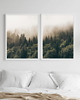 plakaty PLAKATY las zielony zdjęcie lasu we mgle zestaw 2 3