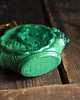 perfumy damskie Vintage zielony flakon na perfumy art deco szkło malachitowe 1