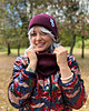 czapki damskie Czapka beanie z bawełny logo kolorowe Bordo 3