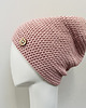 czapki damskie Czapka przejściowa cienka beanie smerf bawełna róż 1