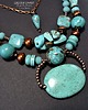 naszyjniki - inne Turkusowy naszyjnik w stylu boho unikat handmade 10