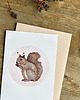 kartki okolicznościowe - wydruki Wiewiórka Valentina- Kartka- Grafika- Ilustracja- Zwierzaki- Las 2