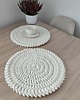 podkładki do kuchni Podkładka okrągła ze sznurka bawełnianego szydełkowa 38cm 2