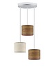 lampy wiszące Kaskadowa 3-płomienna lampa wisząca PUEBLO ECO z fornirowymi kloszami 4