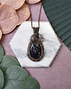wisiory Miedziany wisiorek wire wrapping z obsydianem śnieżnym #434 1
