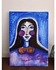 obrazy Obraz ręcznie malowany na płótnie 50x70 cm - Pani zagubiona w kosmosie 1