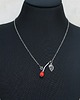 srebrne naszyjniki Red flower -  naszyjnik 4