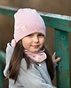 czapki dziecięce Czapka z kominem dziecięca wiosenna - jasny róż 1