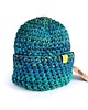 czapki damskie CRAZYCOLOR turkusowa czapka handmade 2
