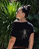t-shirt damskie Tshirt z nadrukiem na plecach BeeLook 123 czarny 1