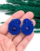 kolczyki soutache Kolczyki sutasz niebieskie sztyfty Largo lapis lazuli małe lekkie 1