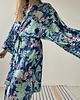 szlafroki damskie Szlafrok narzutka kimono w niebieski wzór 1