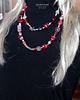 bransoletki z kamieni naturalnych Koral, agat i onyks efektowna bransoleta handmade PREZENT z  klasą 6