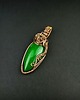 wisiory Wisiorek z zielonym jadeitem  wire wrapping 7
