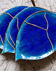 patery i talerze Talerze liście  niebieskie / kintsugi 3 szt 4