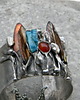 bransoletki wire wrapping Brązowy  liść  - BRANSOLETA MANKIET  CUFF 4