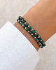 bransoletki z kamieni naturalnych Bransoletki na gumce - malachit z hematytem 2