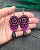 kolczyki soutache Kolczyki sutasz czarno fuksjowe eleganckie wiszące z dużą łezką Cleo 1