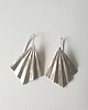 kolczyki srebrne Kolczyki ORIGAMI duże wachlarze, mosiądz posrebrzany 3
