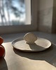 talerze, miski Ceramiczna Patera z Muszlą na Ciasto & Owoce Matte White 2
