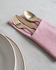 obrusy i serwetki Lniane etui na sztućce DUSTY PINK 3