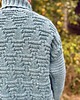 swetry męskie Ręcznie dziergany sweter z golfem z wełny jaka, kolor denim 3