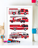 obrazy i plakaty do pokoju dziecięcego Plakat STRAŻ POŻARNA - wozy strażackie 1