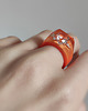 pierścionek z żywicy Pomarańczowy pierścionek z cyrkonią 8