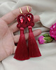 kolczyki soutache Kolczyki bordowe chwosty, długie kolczyki sutasz 1