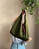torby na ramię Hobo bag zielona różowa w paski dwustronna 5