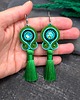 kolczyki soutache Kolczyki sutasz turkusowo zielone z chwostem Nella 1
