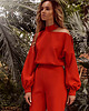 kombinezony damskie Kombinezon z bufiastymi rękawami-czerwony(M-528) 4