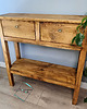komody Konsolka drewniana z 2 szufladami vintage MEL 6