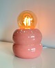 lampy stołowe Lampa ceramiczna stołowa, różowa, nakrapiana 1