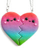 naszyjniki - inne Tęczowy Naszyjnik 2 Połówki Serca 1