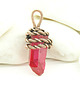 wisiory Wisiorek wire wrapping z malinowym kwarcem 5