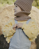szale damskie Komin merino w prążki Soft Snood - ciemny beż 2