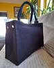 torby na zakupy Duża torba shopper włoska plecionka czarna 3