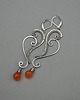 kolczyki wire wrapping Długie pomarańczowe kolczyki karneol wire wrapping 4