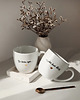 kubki Zestaw 2 białych kubków porcelanowych 300 ml - motyw złotego serca z napisem 1