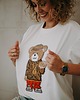 t-shirt damskie T-shirt oversize Snoop Teddy dla mamy cream 2