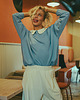 bluza bez kaptura damska Bluza z kołnierzykiem DATE NIGHT Dusty Blue 4