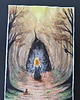 grafiki i ilustracje PROMOCJA! Obraz Akwarela Metaliczna A3 Czarodziejka 30x42 Magia Czary 3