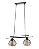 lampy wiszące Czarna lampa wisząca druciana 2 - punktowa BURGOS LOFT 2