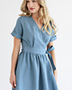 sukienki midi damskie Lniana Sukienka JASMINE DUSTY BLUE 4
